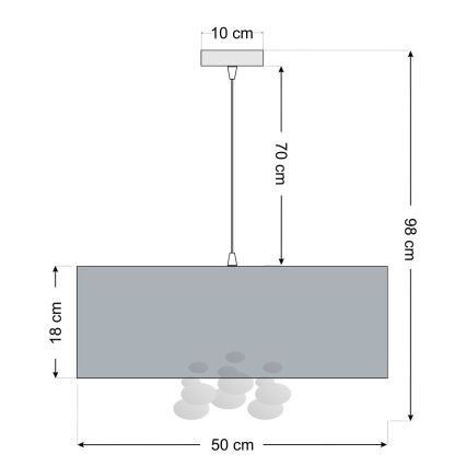 Pendel med kabel BUBBLE 1xE27/60W/230V Ø 50 cm sort
