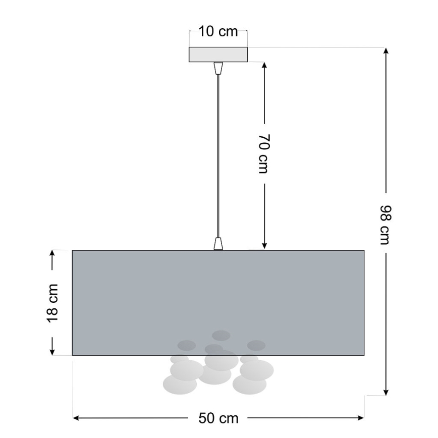 Pendel med kabel BUBBLE 1xE27/60W/230V Ø 50 cm sort