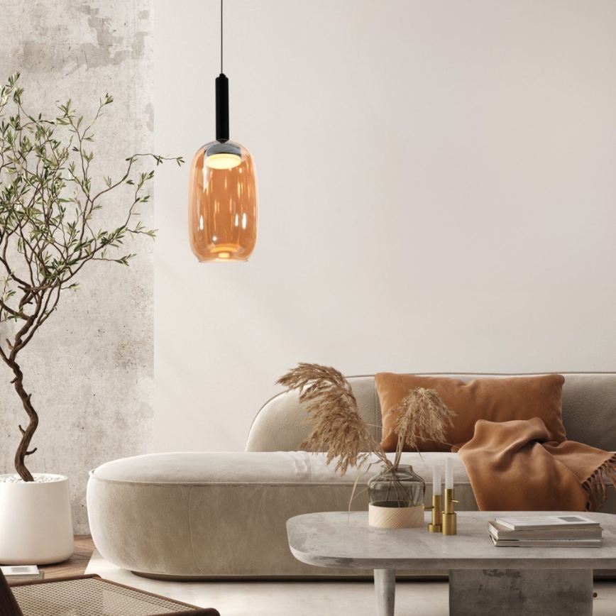 Pendel med kabel BUENO 1xGX53/9W/230V Ø 15 cm røgbrun