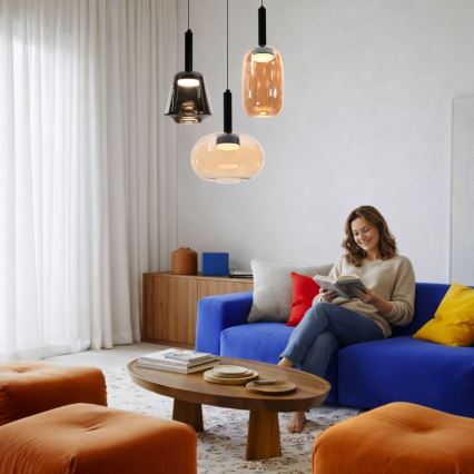 Pendel med kabel BUENO 1xGX53/9W/230V Ø 15 cm røgbrun