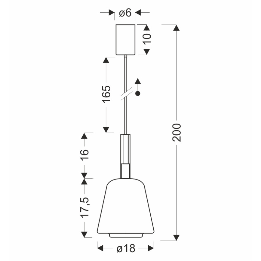 Pendel med kabel BUENO 1xGX53/9W/230V Ø 18 cm røgfarvet sort