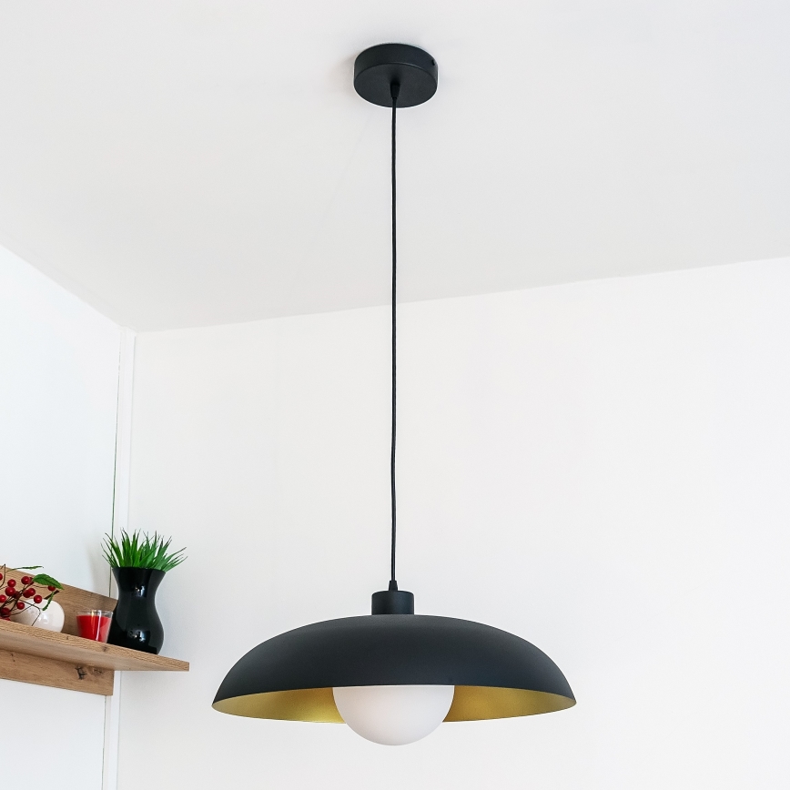 Pendel med kabel ECLIPSE 1xE27/15W/230V sort/guld