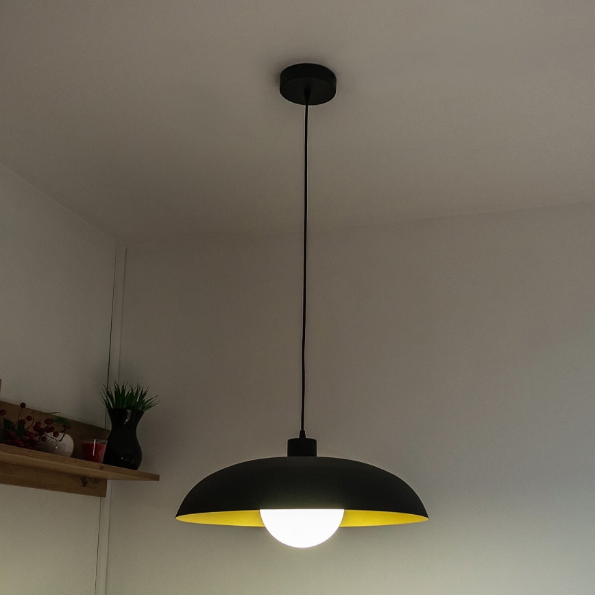Pendel med kabel ECLIPSE 1xE27/15W/230V sort/guld
