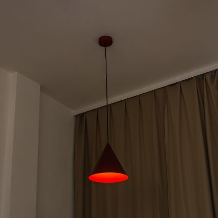 Pendel med kabel ETNA 1xE27/15W/230V Ø 25 cm rød