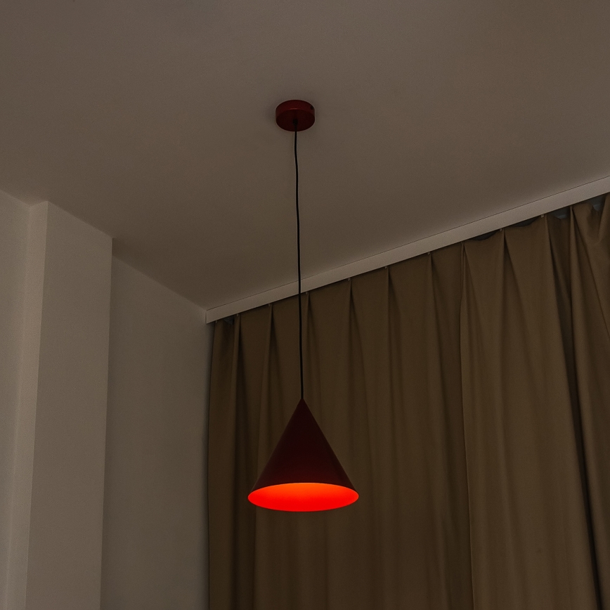 Pendel med kabel ETNA 1xE27/15W/230V Ø 25 cm rød