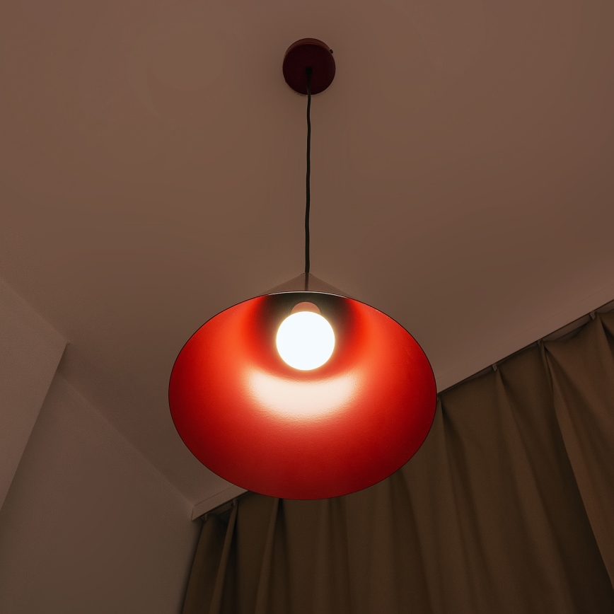 Pendel med kabel ETNA 1xE27/15W/230V Ø 25 cm rød