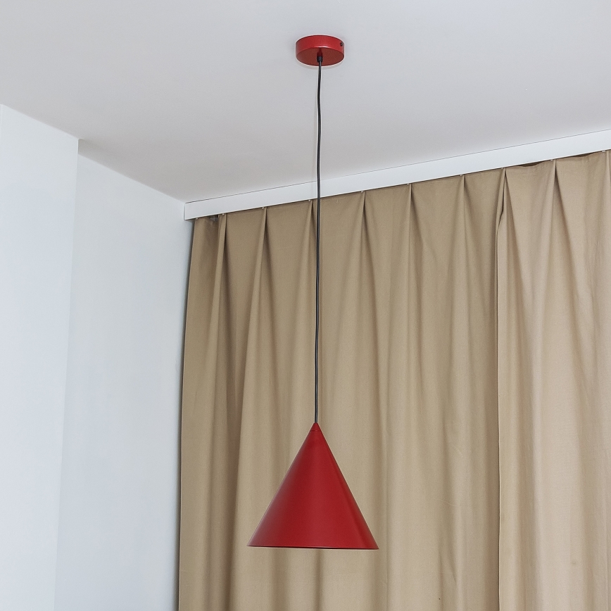 Pendel med kabel ETNA 1xE27/15W/230V Ø 25 cm rød
