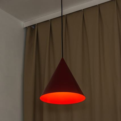 Pendel med kabel ETNA 1xE27/15W/230V Ø 25 cm rød