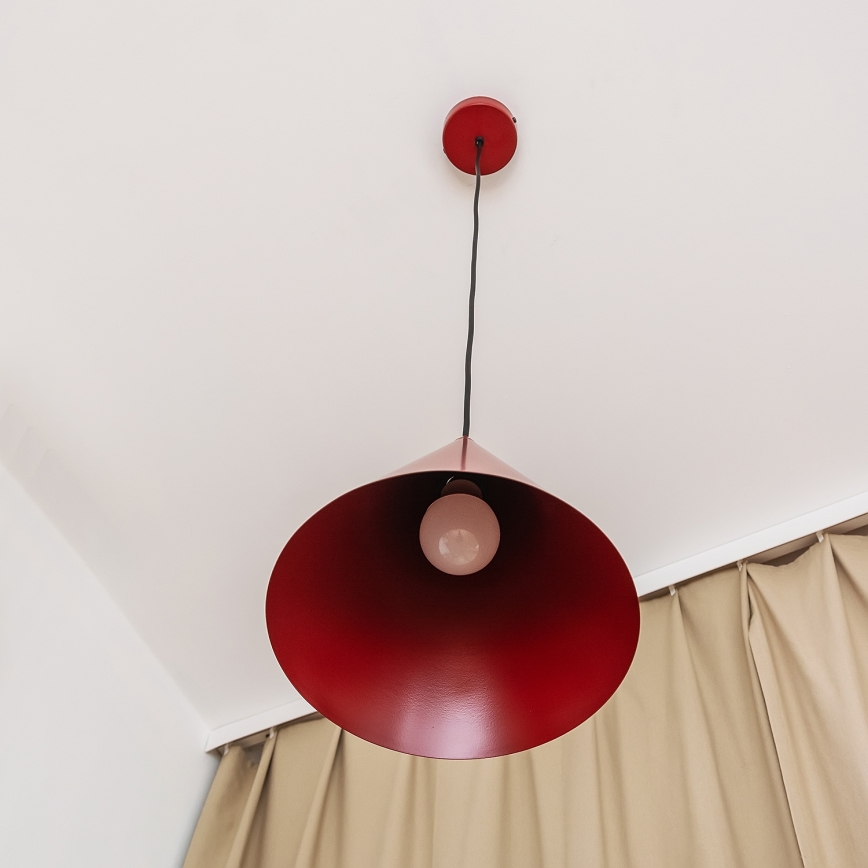 Pendel med kabel ETNA 1xE27/15W/230V Ø 25 cm rød
