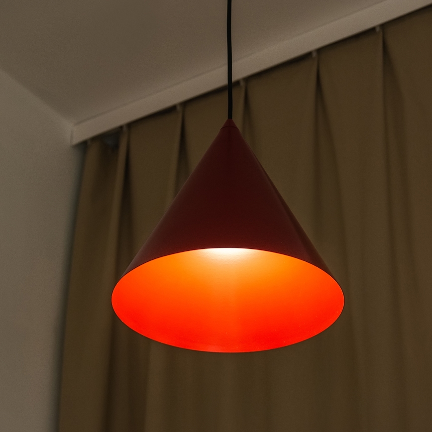 Pendel med kabel ETNA 1xE27/15W/230V Ø 25 cm rød