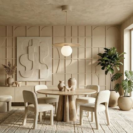 Pendel med kabel FLAT 1xE27/15W/230V beige
