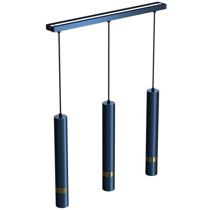 Pendel med kabel JOKER 3xGU10/25W/230V blå/guld