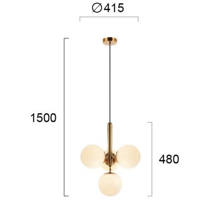 Pendel med kabel JOLIN 4xG9/5W/230V, guld