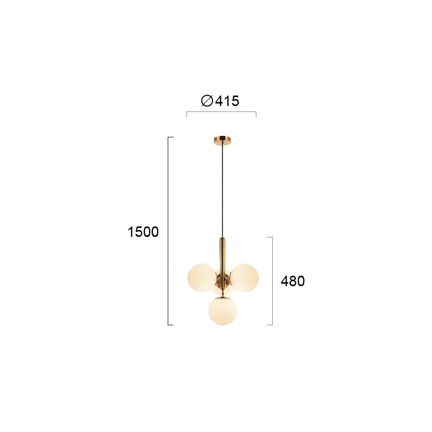 Pendel med kabel JOLIN 4xG9/5W/230V, guld