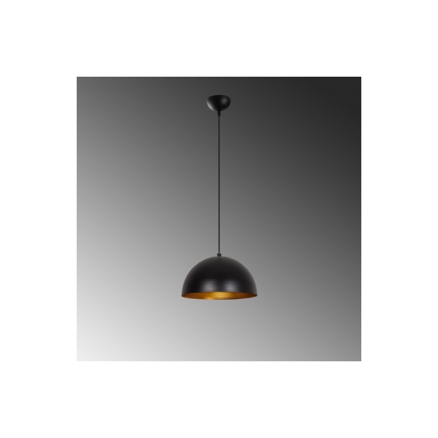 Pendel med kabel SIVANI 1xE27/40W/230V Ø 30 cm sort/kobber