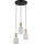 Pendel med kabel SOPHIA 3xE14/10W/230V sort/røgfarvet beige/hvid