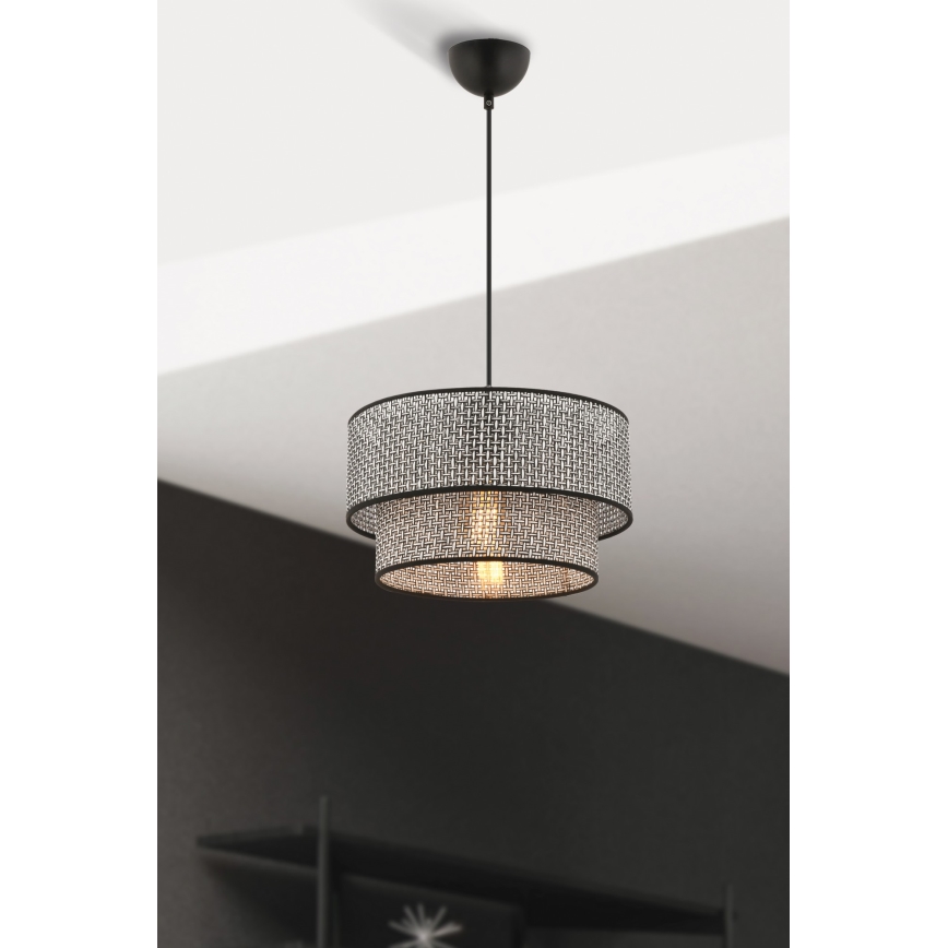 Pendel med kabelophæng ECHO 1xE27/60W/230V grå/sort