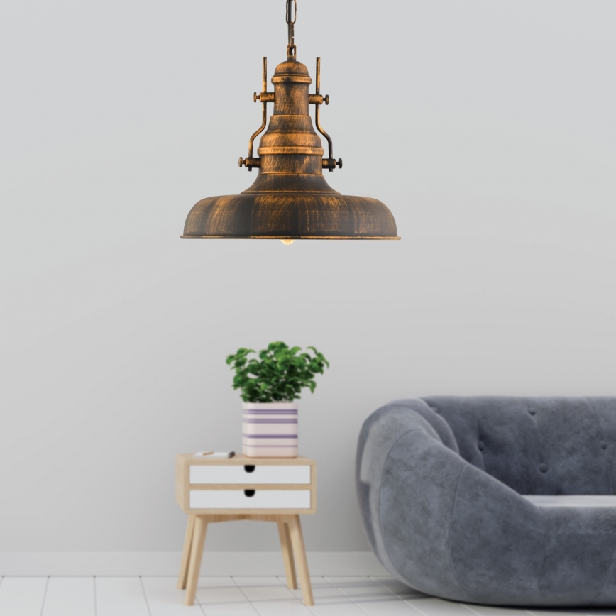Pendel med kædeophæng 1xE27/40W/230V bronze