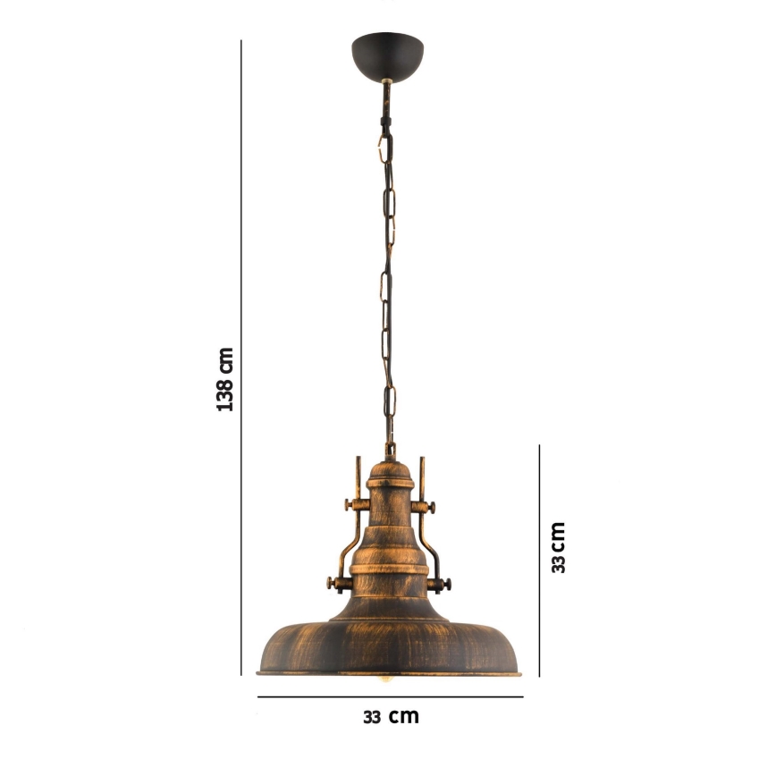 Pendel med kædeophæng 1xE27/40W/230V bronze