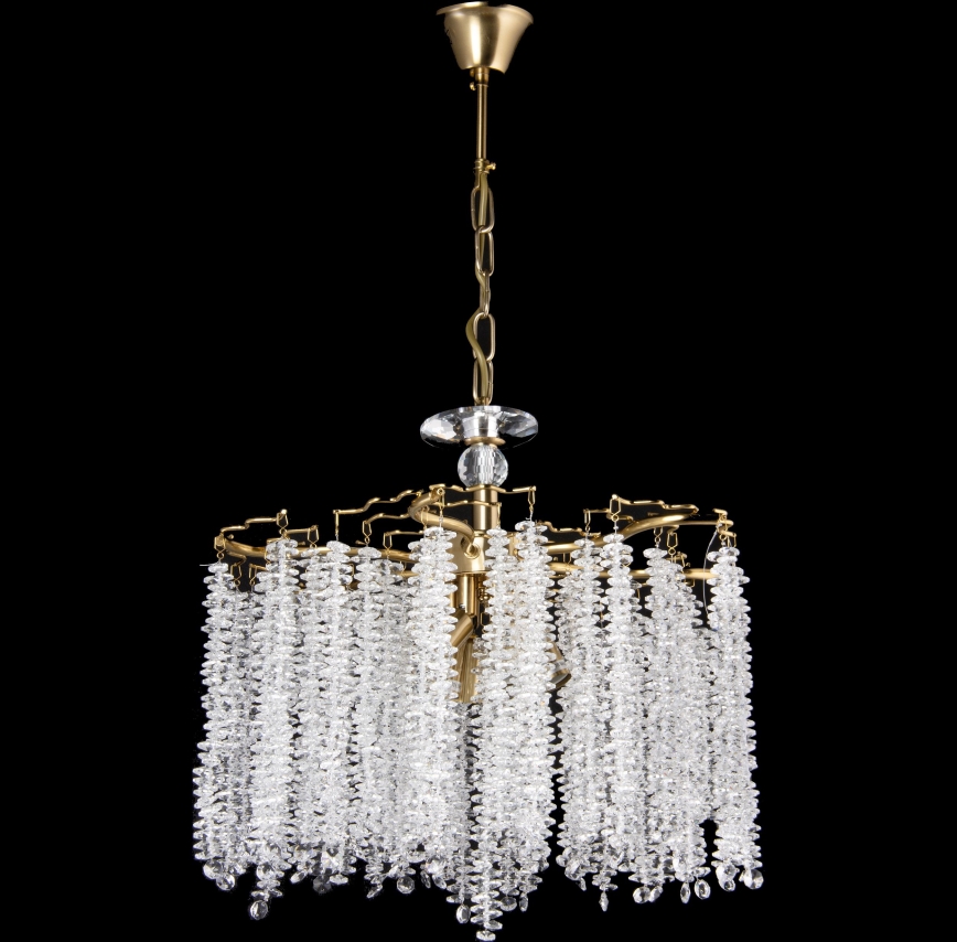 Pendel med kædeophæng 6xE14/60W/230V diameter 46 cm guldfarvet