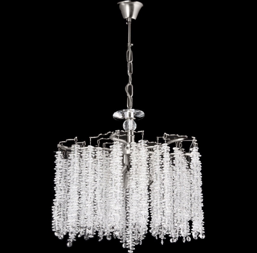 Pendel med kædeophæng 6xE14/60W/230V diameter 46 cm skinnende krom