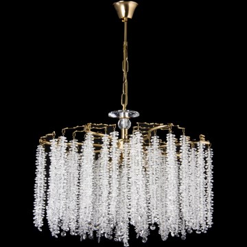Pendel med kædeophæng 7xE14/60W/230V diameter 54 cm guldfarvet
