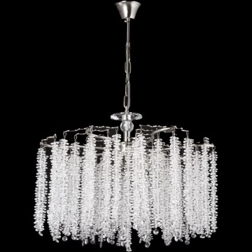 Pendel med kædeophæng 7xE14/60W/230V diameter 54 cm skinnende krom