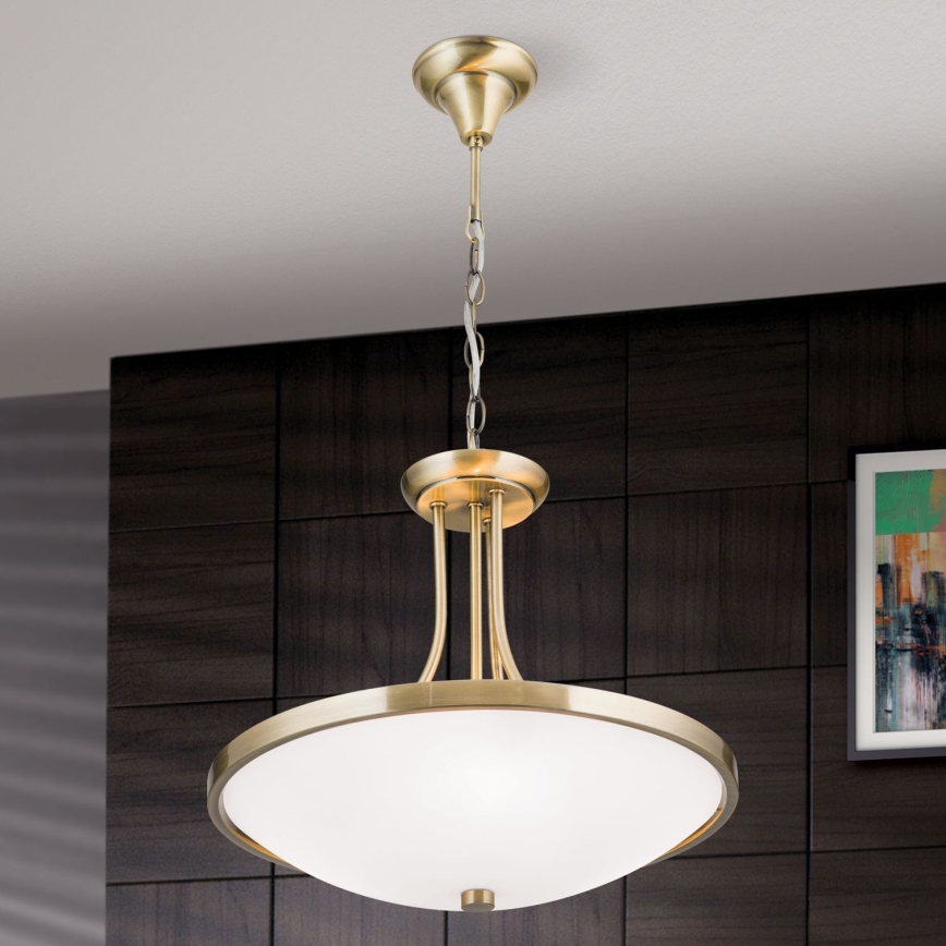 Pendel med kædeophæng AIDA 3xE27/60W/230V diameter 39,5 cm messing