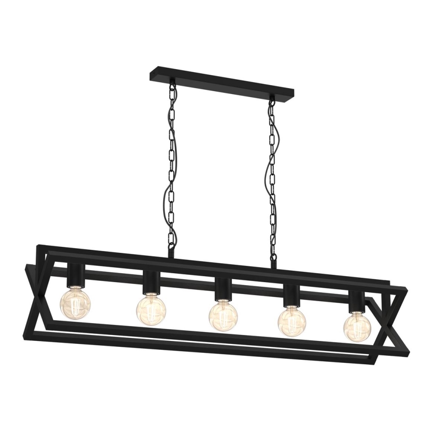 Pendel med kædeophæng ARNOLD 5xE27/60W/230V sort