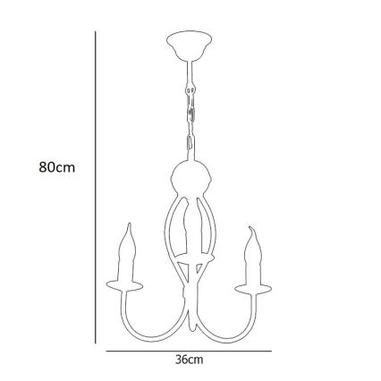 Pendel med kædeophæng ARTHUR 3xE14/40W/230V