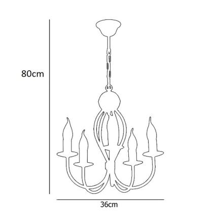 Pendel med kædeophæng ARTHUR 5xE14/40W/230V