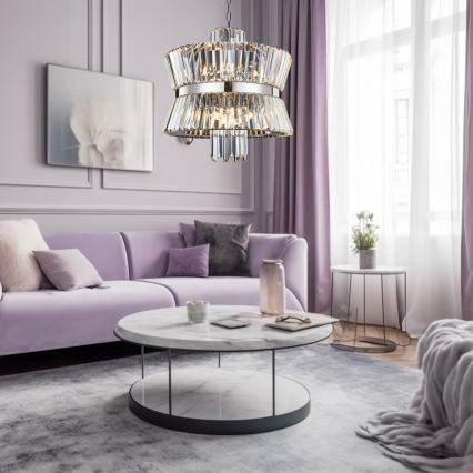 Pendel med kædeophæng AURELIA 12xE14/40W/230V mat krom