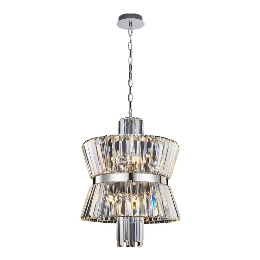 Pendel med kædeophæng AURELIA 8xE14/40W/230V mat krom