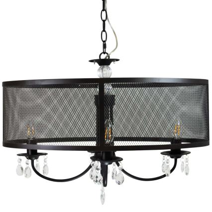 Pendel med kædeophæng BRESSO 4xE14/12W/230V sort