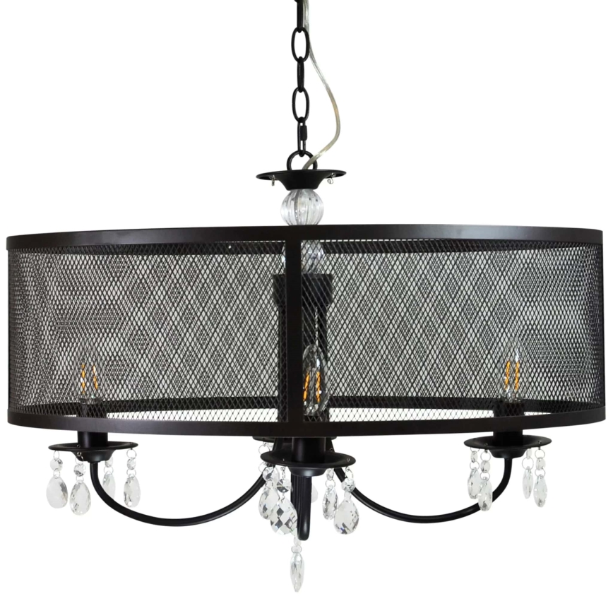 Pendel med kædeophæng BRESSO 4xE14/12W/230V sort