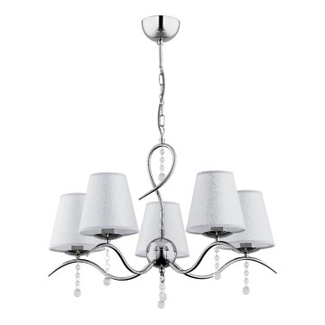 Pendel med kædeophæng DIVA 5xE14/10W/230V skinnende krom