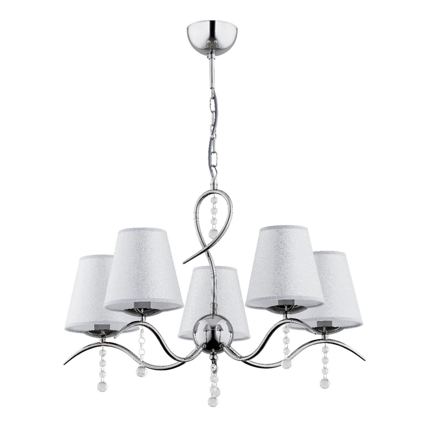 Pendel med kædeophæng DIVA 5xE14/10W/230V skinnende krom