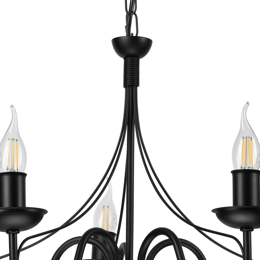 Pendel med kædeophæng DONATO 5xE14/40W/230V sort