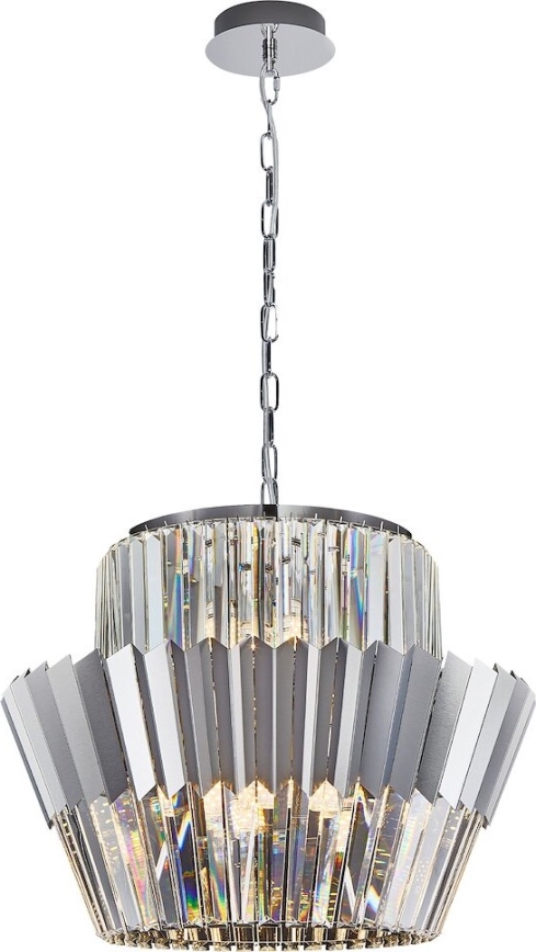 Pendel med kædeophæng DONNA 12xE14/40W/230V diameter 55 cm mat krom