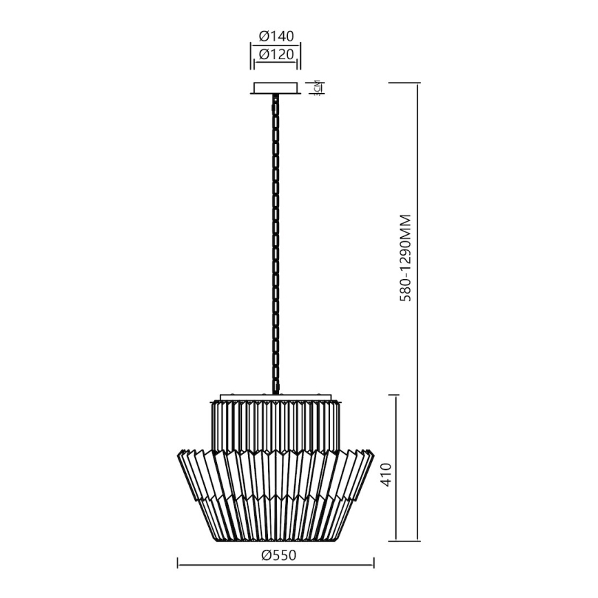Pendel med kædeophæng DONNA 12xE14/40W/230V diameter 55 cm mat krom