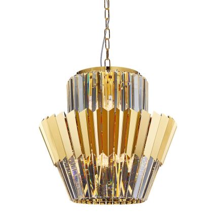 Pendel med kædeophæng DONNA 9xE14/40W/230V diameter 45 cm guldfarvet
