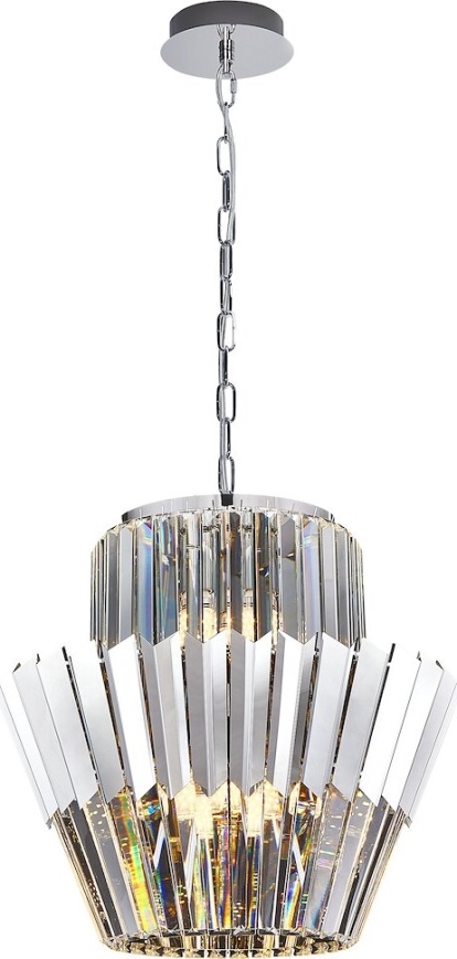 Pendel med kædeophæng DONNA 9xE14/40W/230V diameter 45 cm mat krom