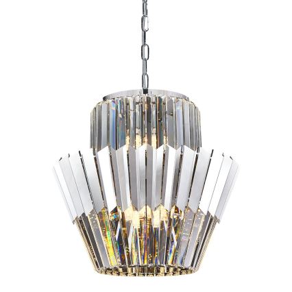 Pendel med kædeophæng DONNA 9xE14/40W/230V diameter 45 cm mat krom