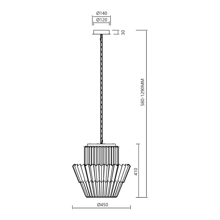 Pendel med kædeophæng DONNA 9xE14/40W/230V diameter 45 cm mat krom
