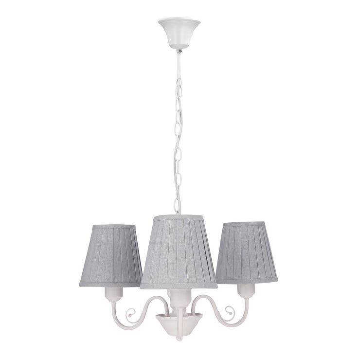 Pendel med kædeophæng FIREZ 3xE27/40W/230V hvid/grå