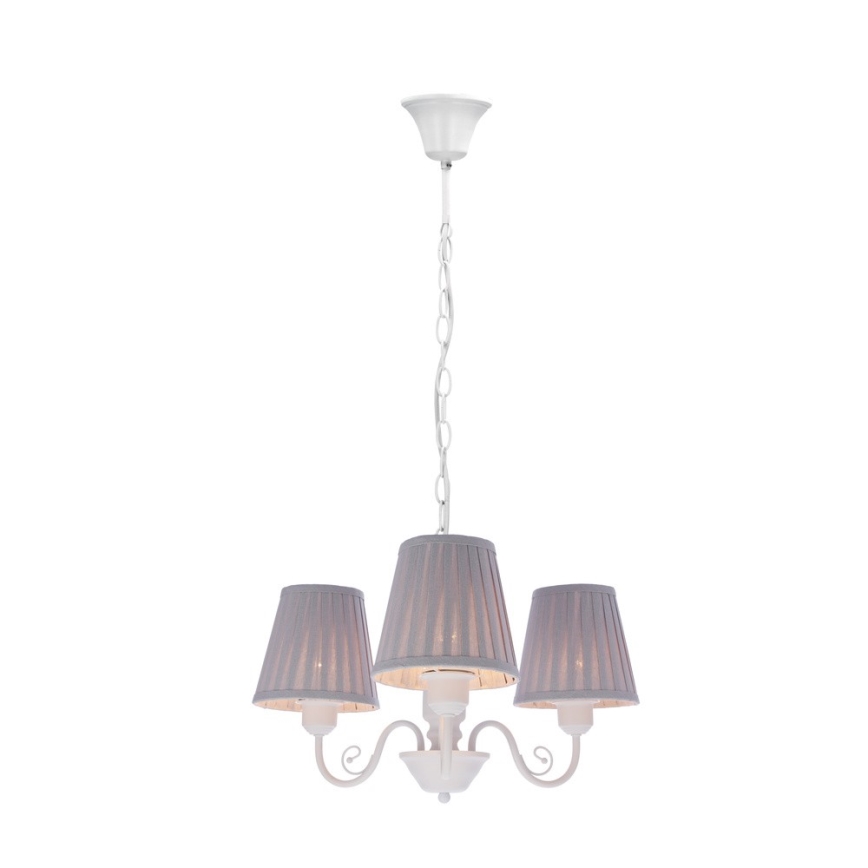 Pendel med kædeophæng FIREZ 3xE27/40W/230V hvid/grå