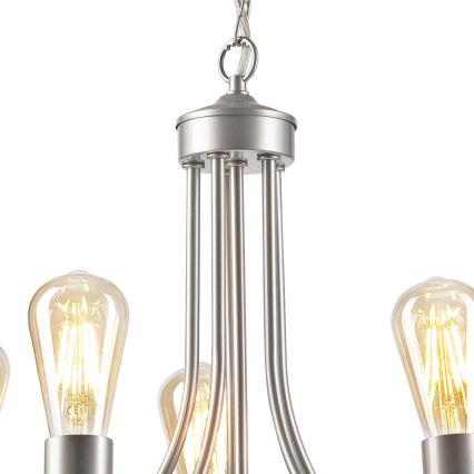 Pendel med kædeophæng GINA 5xE27/60W/230V mat krom