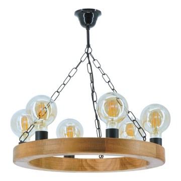 Pendel med kædeophæng IOS 6xE27/60W/230V diameter 50 cm bøg - FSC certificeret