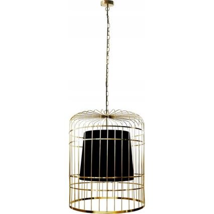 Pendel med kædeophæng LONGIS 2xE27/60W/230V diameter 60 cm guldfarvet/sort