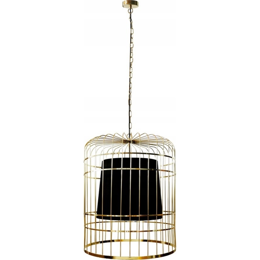 Pendel med kædeophæng LONGIS 2xE27/60W/230V diameter 60 cm guldfarvet/sort